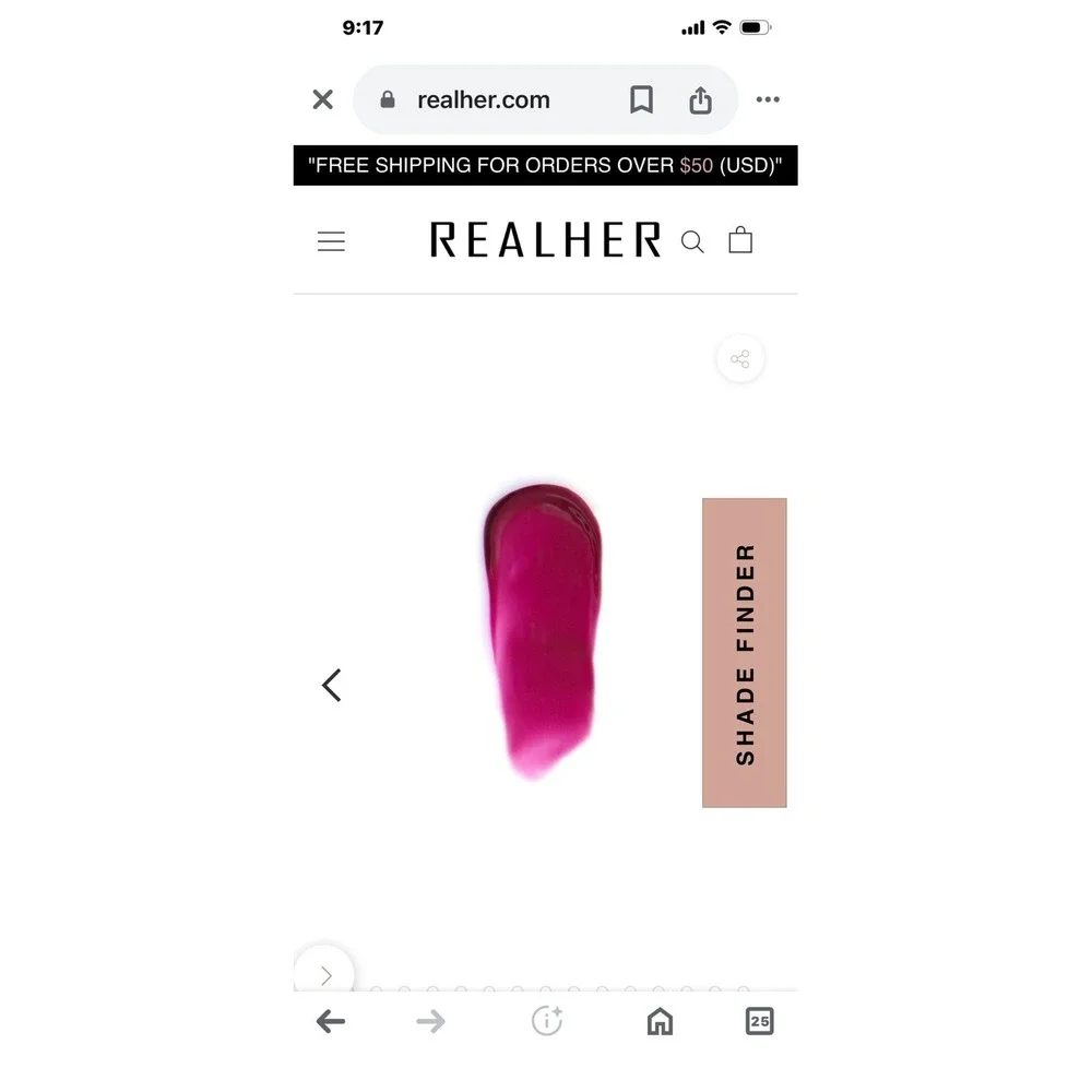 RealHer Moisturizing Lip Gloss I Am Happy Berry Pink Vegan Cruelty Free NEW